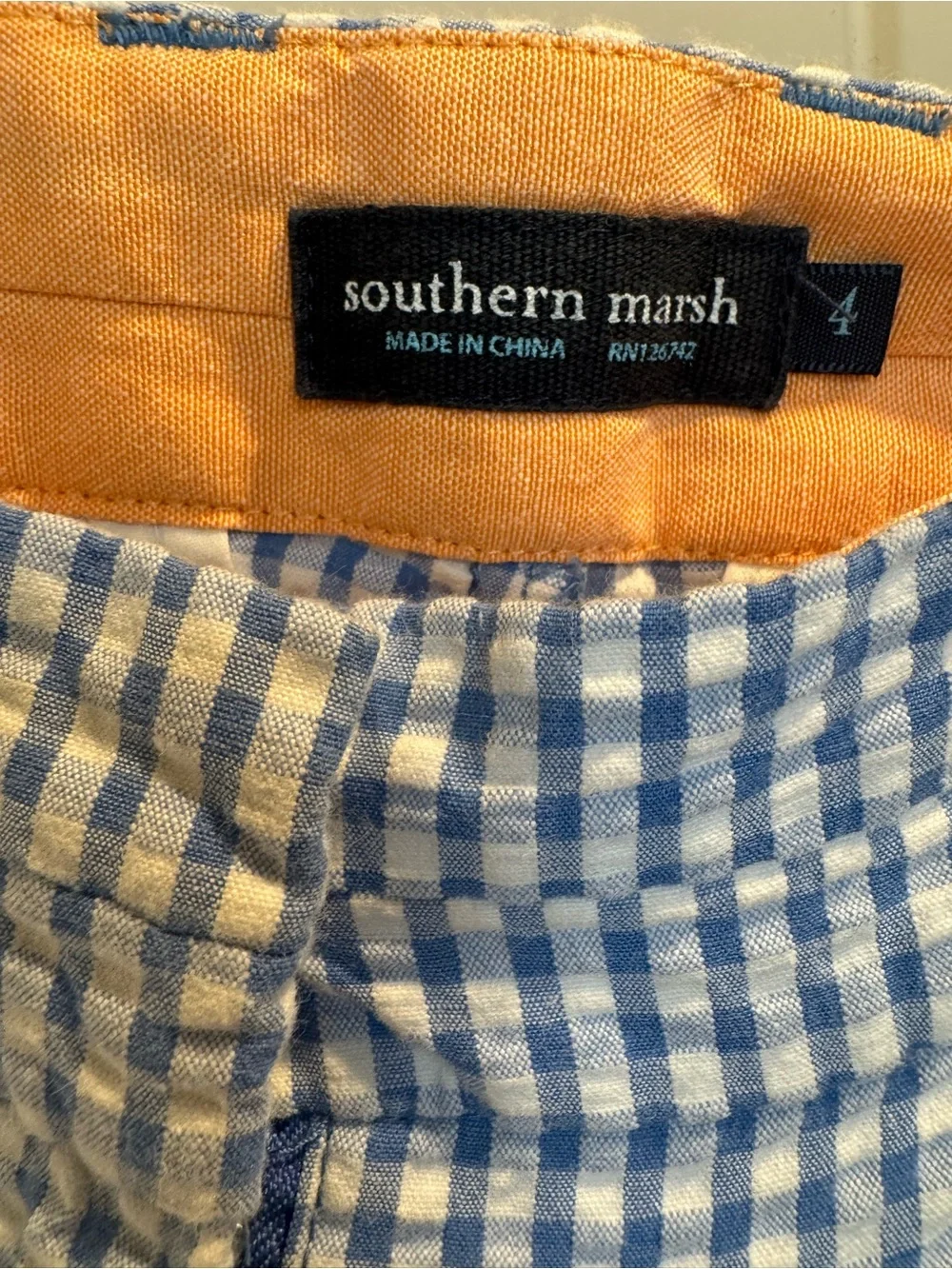 Southern Marsh Blue Gingham preppy  Shorts